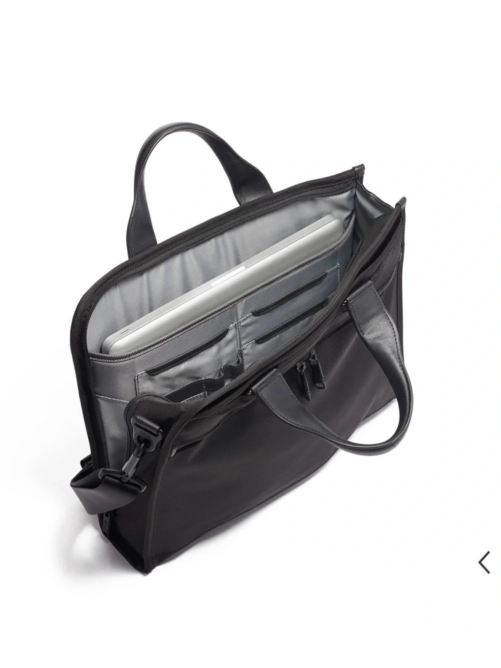 Tumi Black Nylon Laptop Briefcase with Adjustable Strap